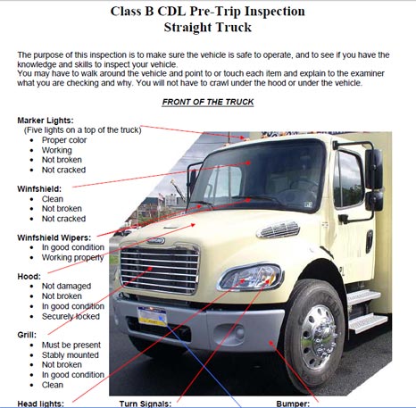 new york state cdl pre trip inspection